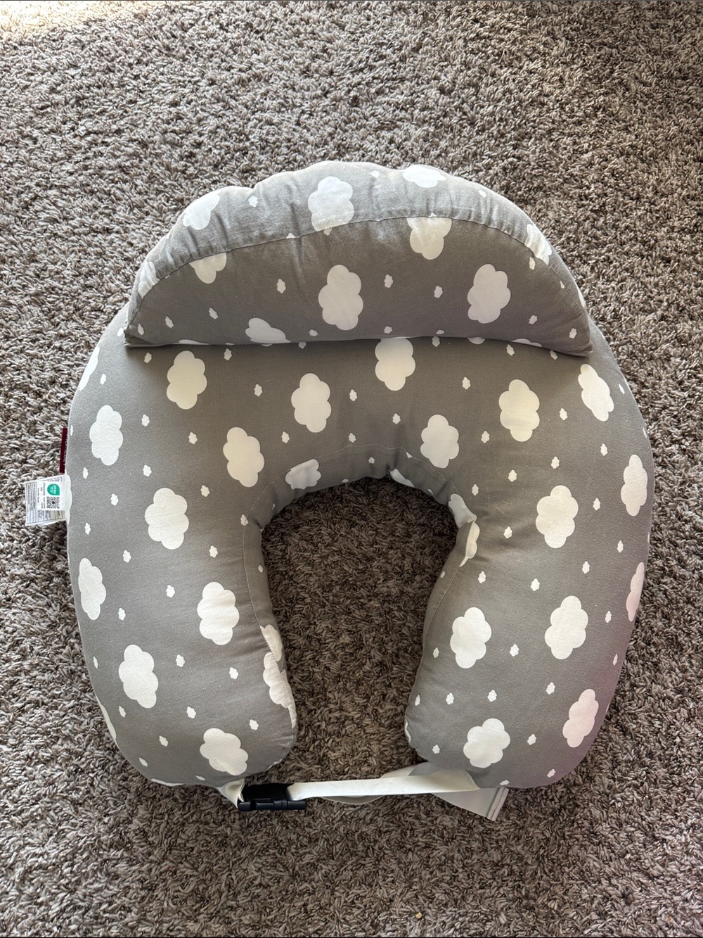 Gray Cloud Print Nursing Support Pillow
